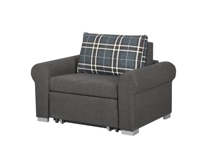 Fauteuil Basic Country Gris/Gris Tissu Mueni / Tissu Logan 125 x 90 x 90cm