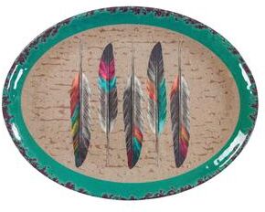 Paseo Road by HiEnd Accents Feather Design Melamine Serving Platter