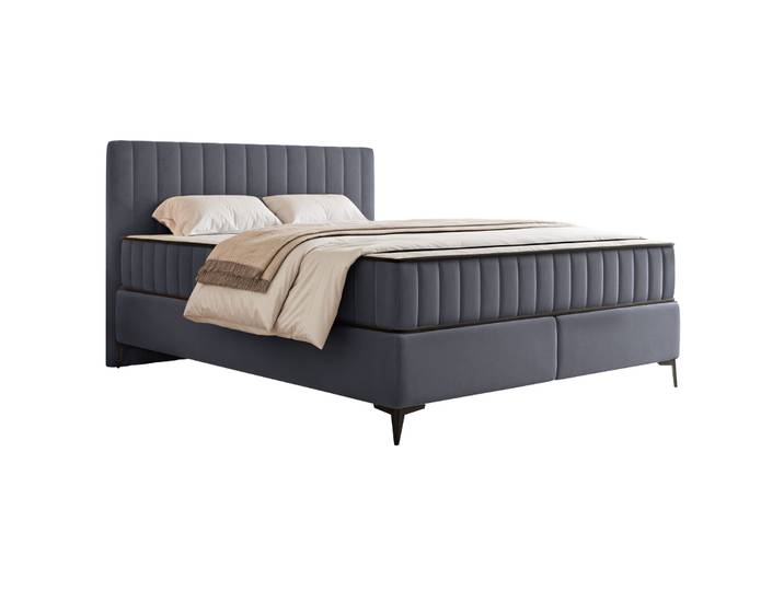 Kontinentales Bett 180x200 cm Mufasso mit Stauraum, grauer