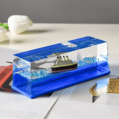 Inspire Picks Titanic Cruise Ship Drift Bottle Ornament Desktop Decorative Ship In A Bottle Gift blue