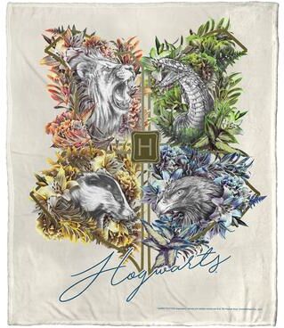 Warner Brothers Harry Potter Houses Together Silk Touch Throw Blanket