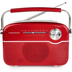 Thomson Retro Bluetooth Radio w/ Solar Charging - Red (FM, Bluetooth), Radio, Rot