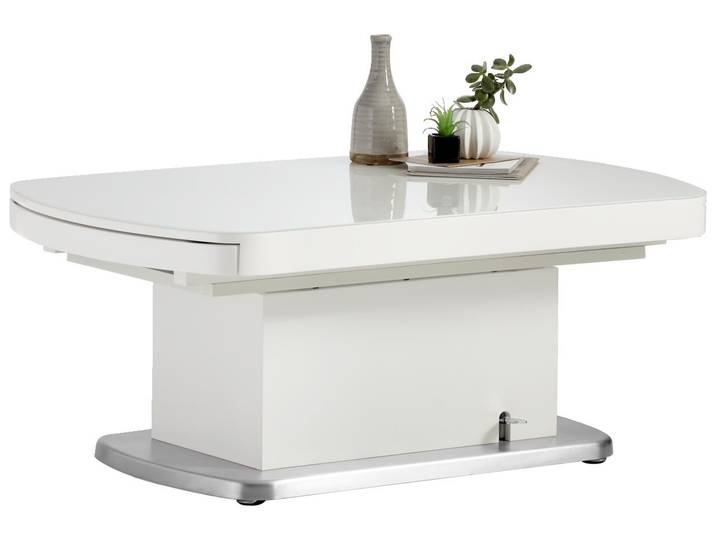 Venda Couchtisch FARO, Weiß, Glas