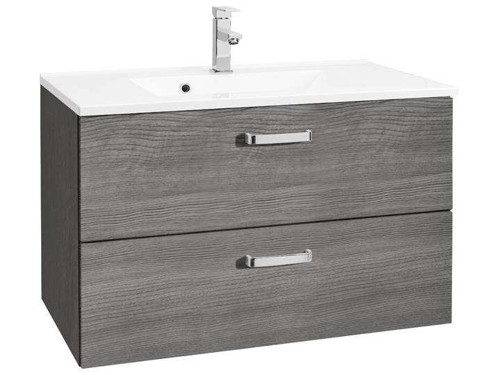 Waschtisch WELLTIME Ravenna , grau (eichefarben, silber, graphit, graphit), B:80cm H:54cm T:48cm, Waschtische, Waschtisch