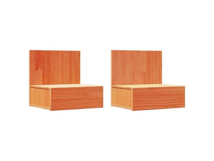 KGFHERENB Nachttisch 2er Set Massivholz Kiefer 42x32.5x40 cm Wachsbraun Kompakte Nachtkommode aus Naturholz mit 2 Schubladen für Ordnung im Schlafzimmer, stabil und platzsparend konstruiert.