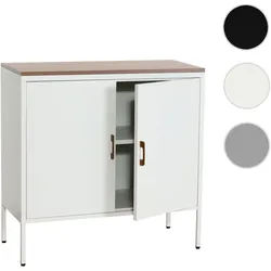 Kommode HWC-L84, Sideboard Schrank Anrichte, 2 Türen Metall 90x90x40cm, Melamin beschichtet ~ weiß
