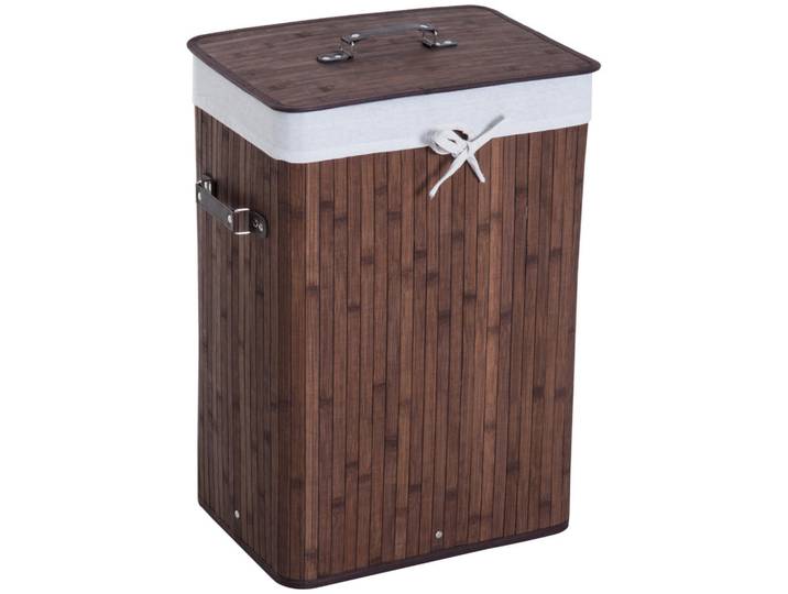 Homcom Wäschekorb, Bambus, Dunkelbraun, Naturmaterialen, 30x60x40 cm, Haushalt & Reinigung, Wäschepflege, Wäschekörbe & Wäschetonnen