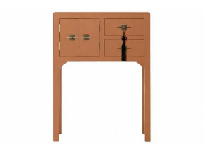 DRW Konsole aus Tanne, orientalischer Stil, Moka, 64 x 26 x 83 cm