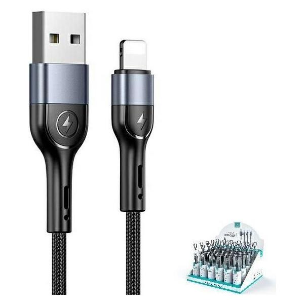 Usams Kabel pleciony U55 2A lightning 1szt for set U55 czarny/black 1m SJ448ZJ01 (US-SJ448) SJ448USB (1 m) (SJ448ZJ01)