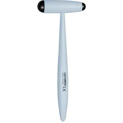 Reflexhammer nach Buck, klein, 18 cm, Aluminium, weiß-blau