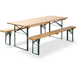 Biertischgarnitur Holz/Metall klappbar