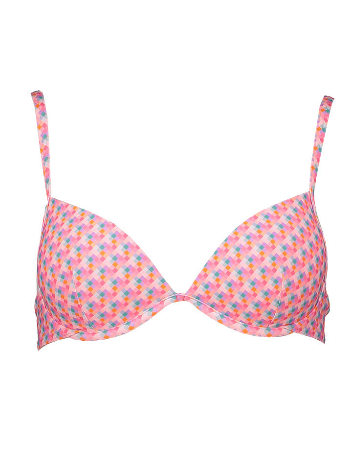 ESPRIT Bikini-Oberteil "Marley" in Rosa/ Blau - 38B-Cup