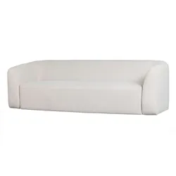3-Sitzer Sofa Sloping aus Chenille-Stoff, modernes Design, cremeweiß, weich gepolstert
