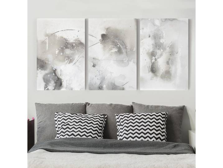 home24 Afbeelding Mystieke Objecten 3-delig polyester grijs 240 x 120cm