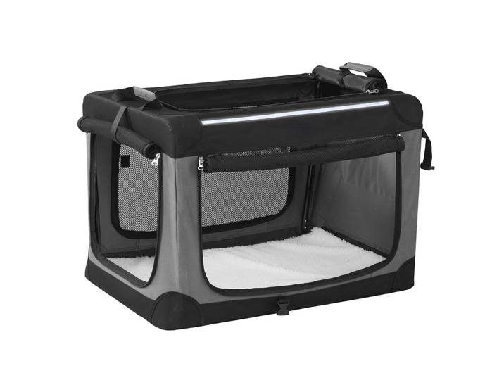 Caisse de transport pliable pour animaux sac chien moyen tissu noir