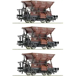Roco 6600269 Güterwagen DC Wagenset mit drei Talbot-Schotterwagen der Deutschen (Spur H0)