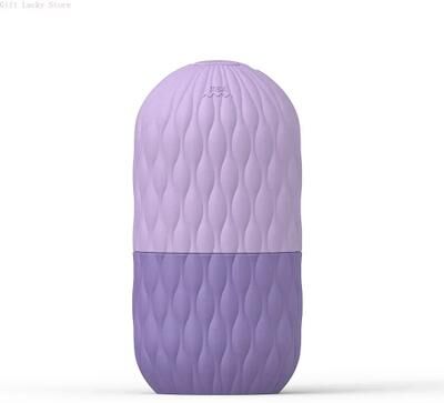 Inspired Living CryoGlow Ice Face Roller Reusable Silicone Facial Ice Roller For Pore Tightening & Puffiness Relief purple