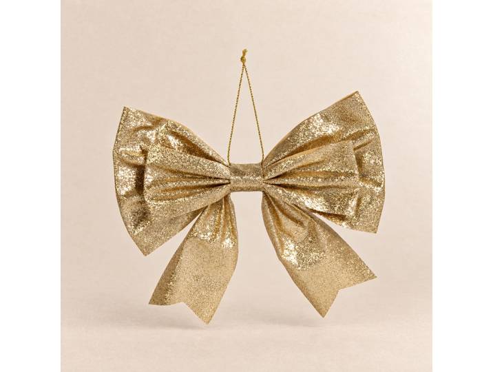 Weihnachtsschmuck mit goldener Schleife