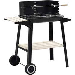 vidaXL Holzkohlegrill Standgrill mit Rädern