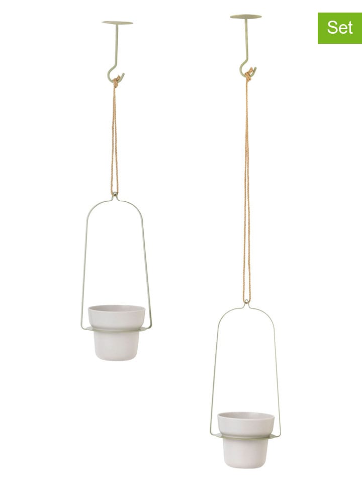 Vigar 2er-Set: Blumenampeln in Grün - (L)100 x (B)16 cm - onesize
