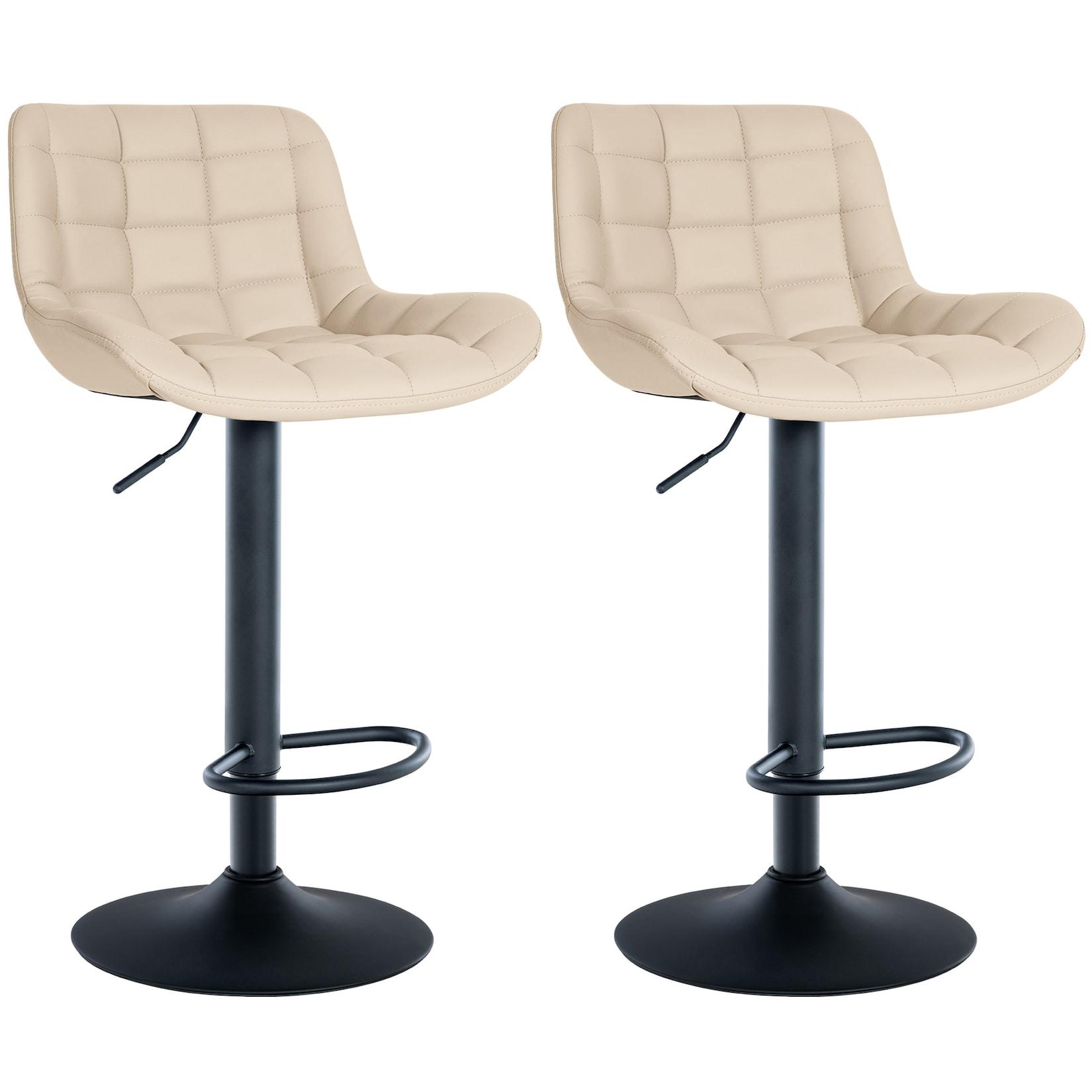 CLP 2er Set Barhocker Tover Kunstleder Farbe: creme, Material: Kunstleder