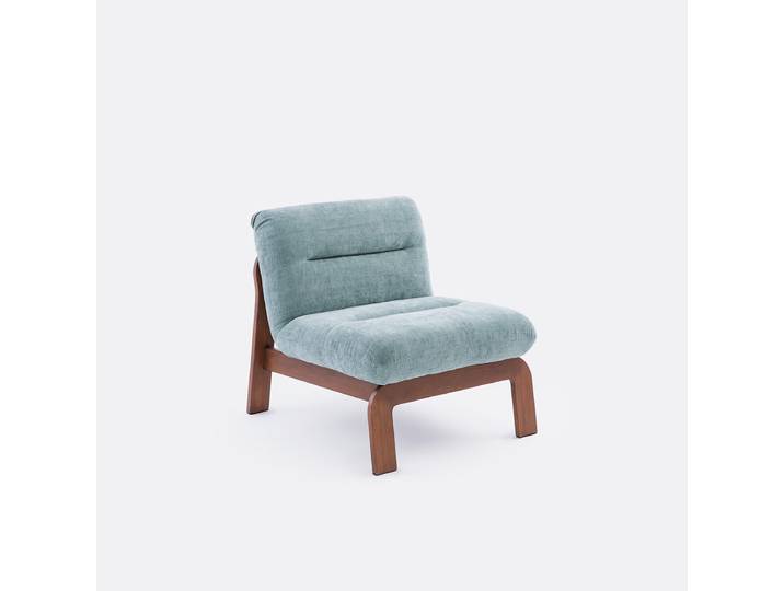 LA REDOUTE Fauteuil bas rembourré, TALET Marron Teinté Coloris Noyer,Bleu