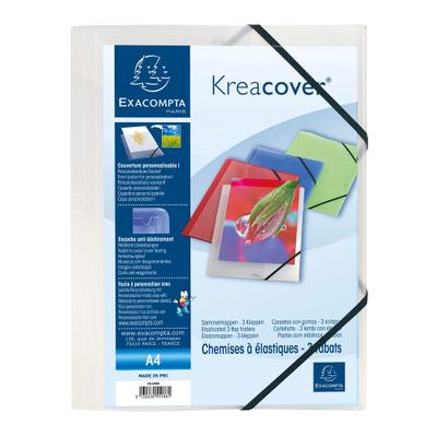 Exacompta Sammelmappe A4 PP 3 Klappen mit Gummizug Kreacover violett