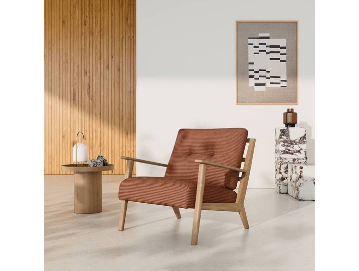 Sessel Braun/Braun Cordstoff Scilla 83 x 80 x 75cm