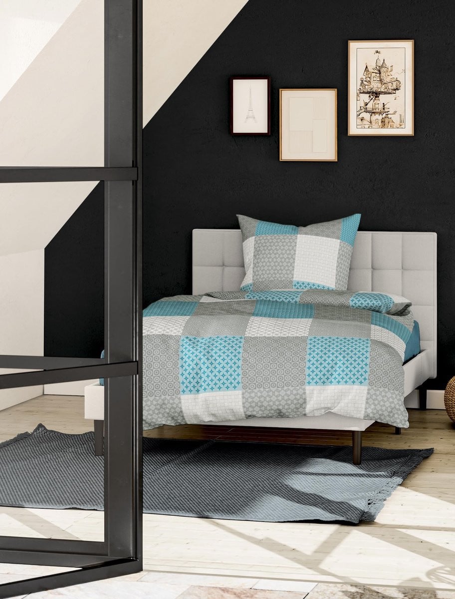 Dailygoody Luxe Flanellen Dekbedovertrek - Turquoise - 155 x 220 cm