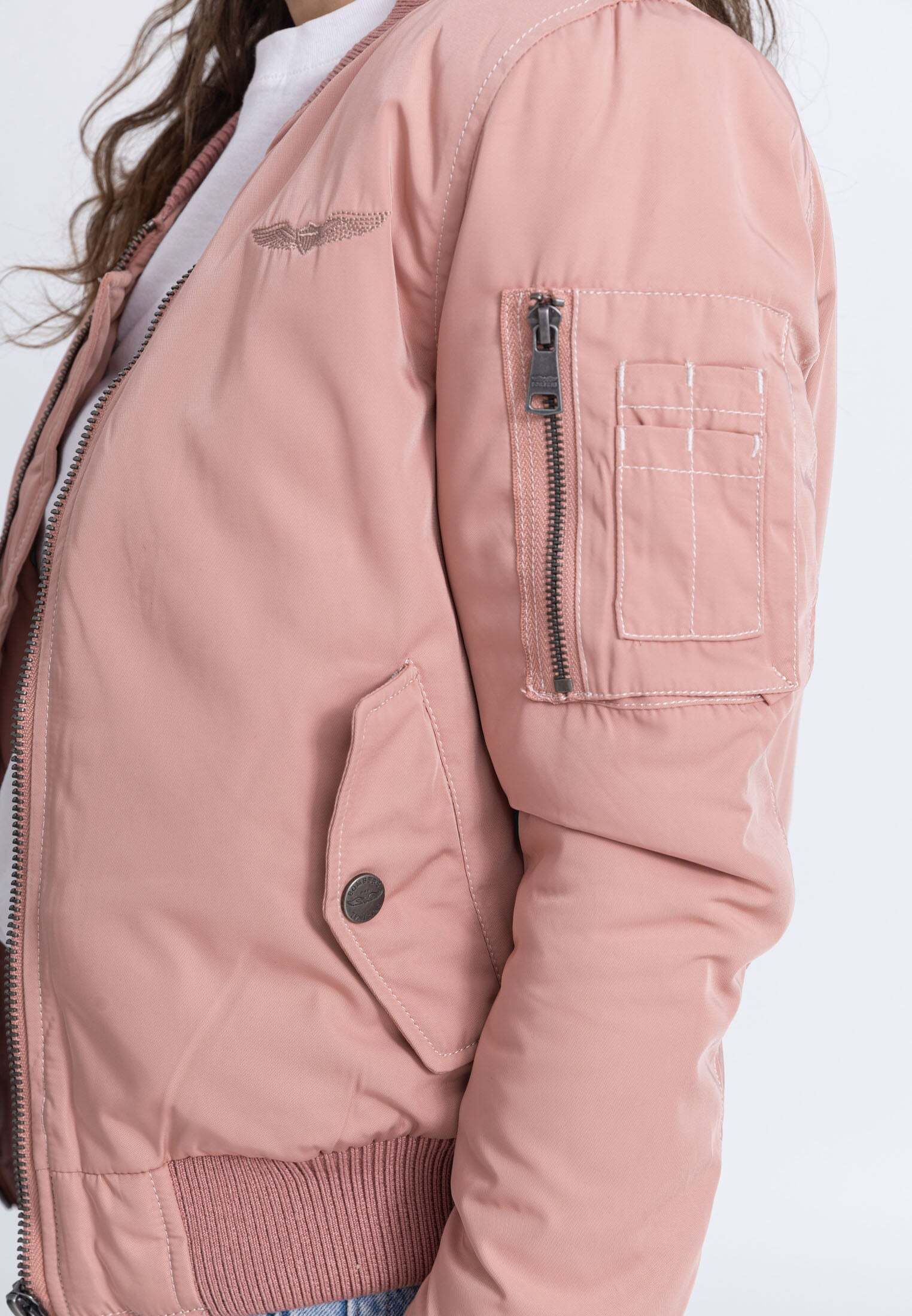Bomberjacke BOMBERS ORIGINAL "Bombers Original Bomberjacke Original-W", Damen, Gr. M, rosa, Obermaterial: 100% Polyester PES., Jacken Bomberjacke rosa M