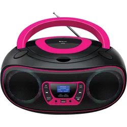 Denver TDB-212P (DAB+, FM, Bluetooth), Radio, Schwarz, Pink