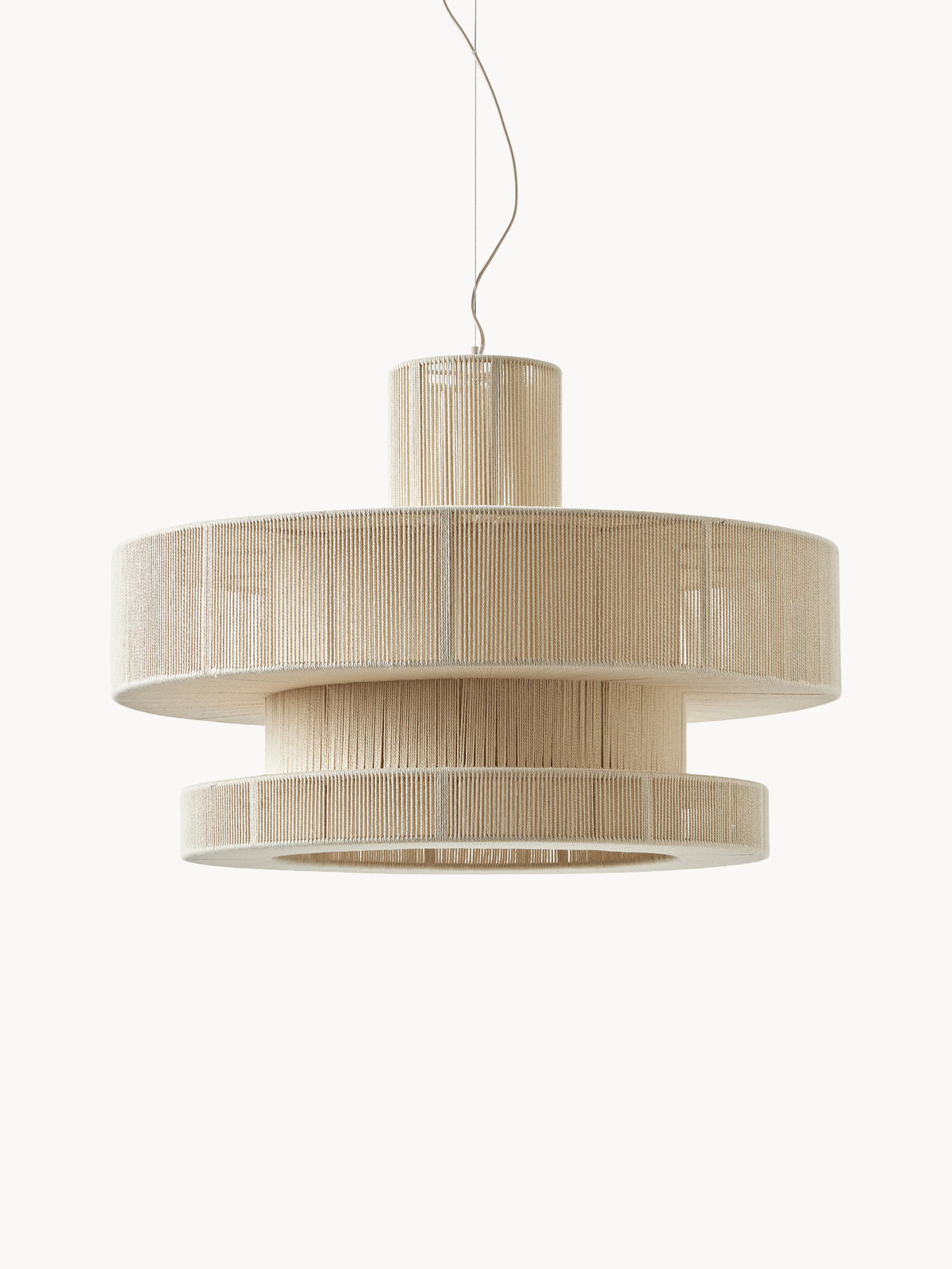 Westwing Collection Grote hanglamp Lace van linnen draad
