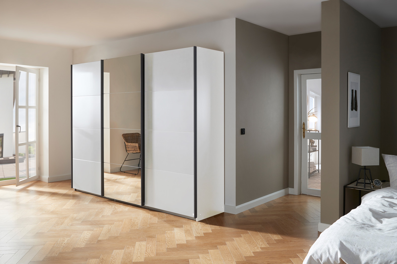 home24 Miami Zweefdeurkast met schuifdeuren wit