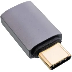 INLINE USB4 Adapter, USB-C Stecker/Buchse, Alu, grau