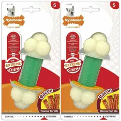 Nylabone Extreme Chew - Double Action Chew Bacon M (Kauspielzeug Hund), Hundespielzeug