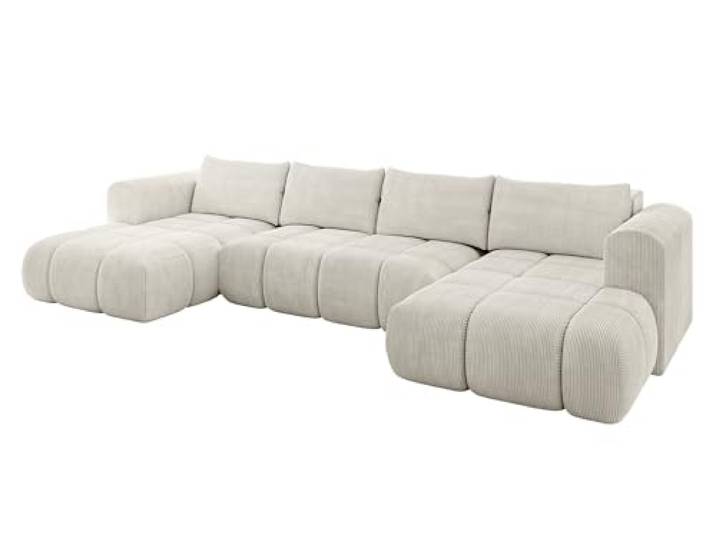 ALTDECOR Ecksofa mit Schlaffunktion U-Form Cloud-U 405x185x90 - Creme