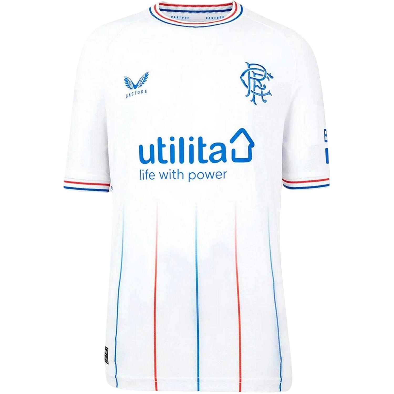 Castore Rangers FC uittenue voor kinderen 2023/2024 (Briljant wit)