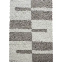 HOCHFLORTEPPICH WERFEN, kariert, Beige, 100 x 200 cm