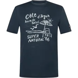 Super Natural, Herren, Funktionsunterhose, Cote D'Azur Tee (L), Blau, Weiss