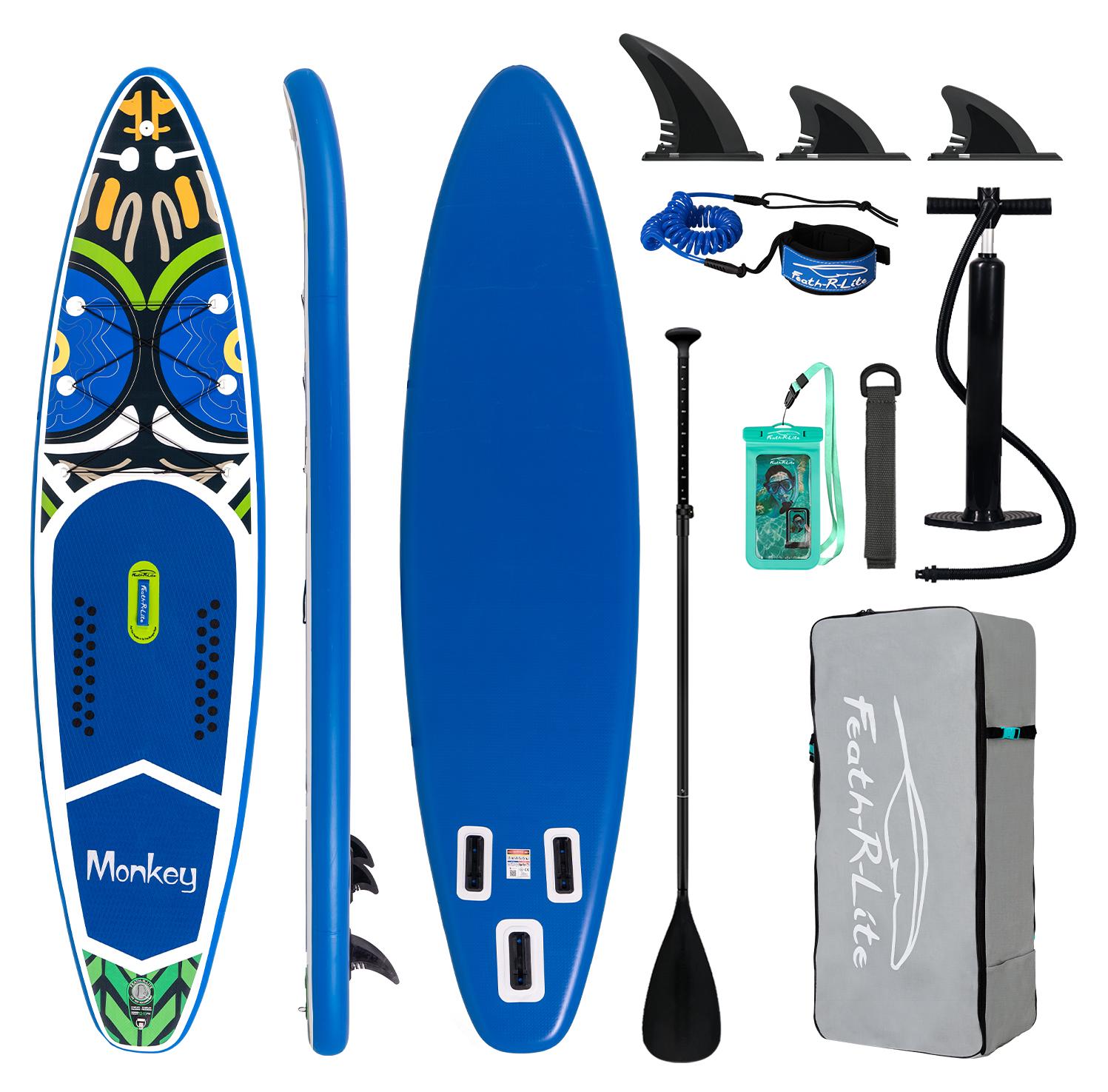 Aufblasbares SUP-Board, ultraleicht - 350x84x15 cm - PVC-Material - Rutschfeste Oberfläche