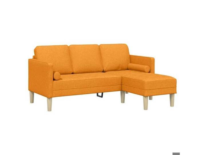 Canapé L-shaped 3 places VIDAXL Sofa relax avec coussin Jaune foncé Polyester 173x131x67 cm S1788