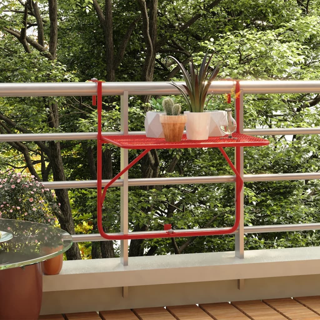 The Living Store Balkontafel, roestkleur, B: 60 cm, D: 40 cm, H: 65 cm