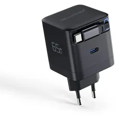 REALPOWER GaN Charger 65W schwarz,65 Watt,2x Type-C