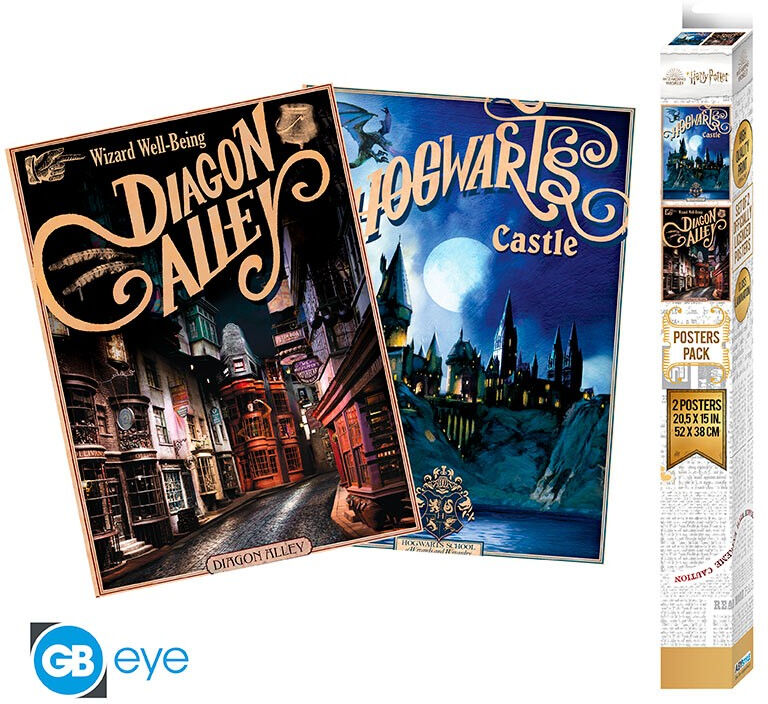 ABYstyle Harry Potter 2 Chibi Poster Set-Retro Hogwarts & Diagon (Diversen) Nieuw