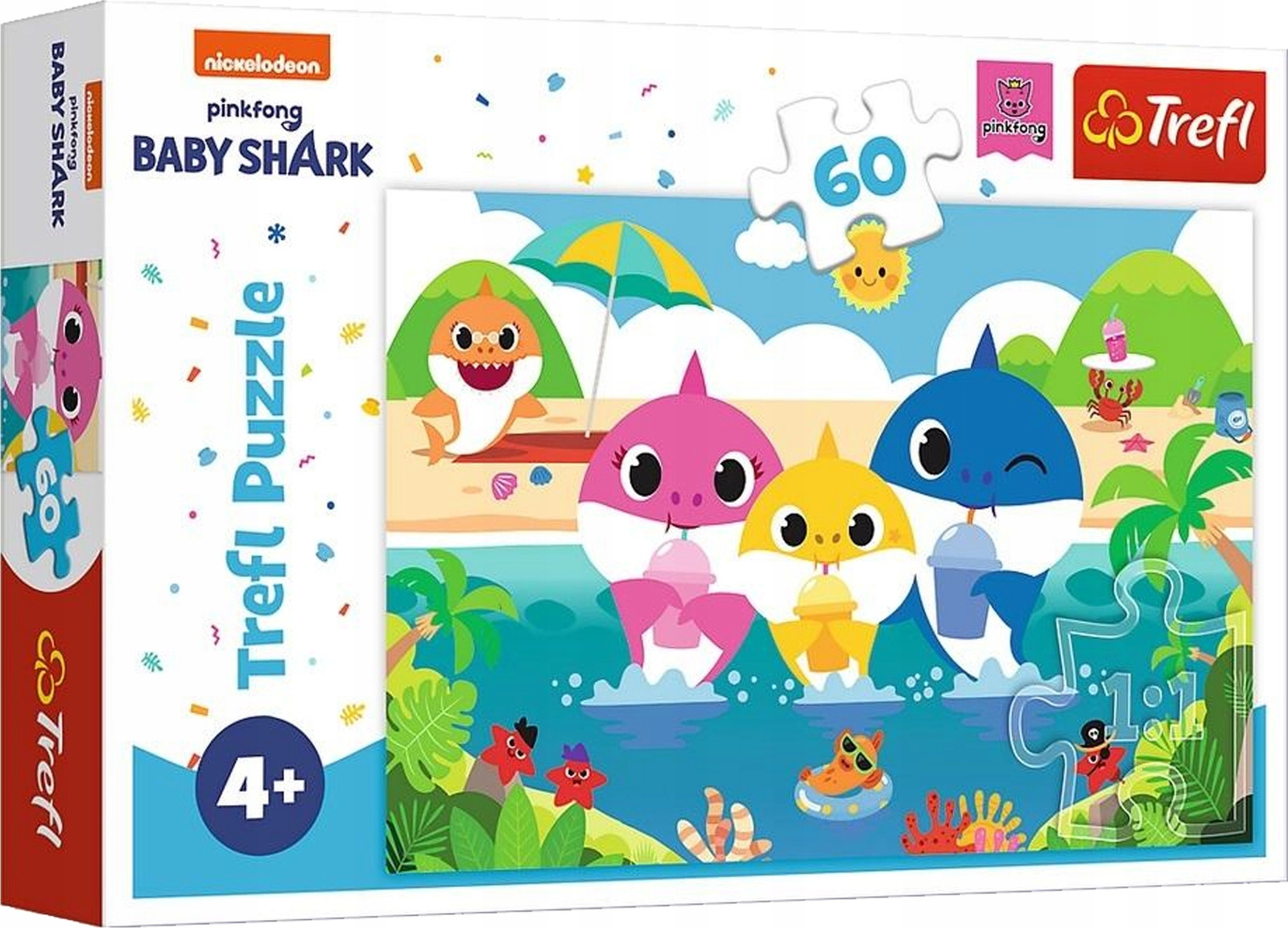 Trefl Puzzel 60 - Haaienfamilie op vakantie