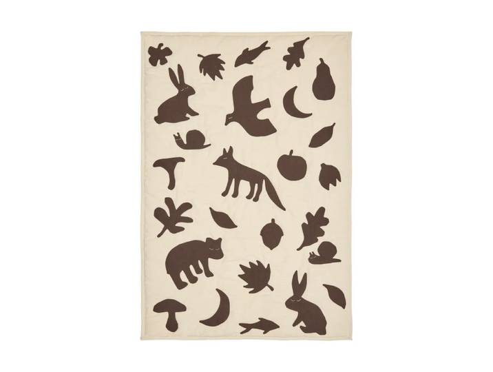 Ferm Living Lunden couverture Off-white-dark chocolate, 80x110 cm
