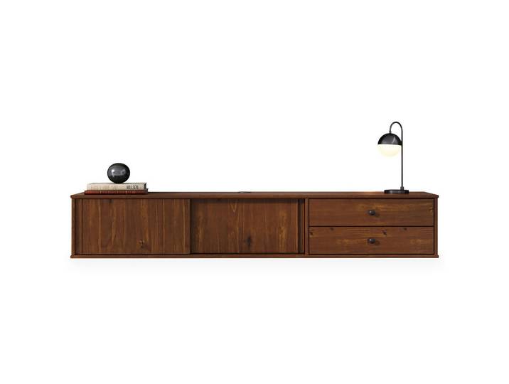Idimex Lowboard Simona Kastanie, Kastanienfarben, Holz, Kiefer, Mode, 175x31x34 cm, Wohnzimmer, TV Möbel, Lowboards, Lowboards stehend