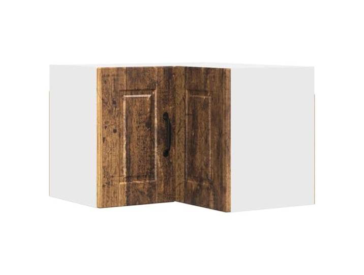 KGHFDVB Wand-Eckschrank 57 x 57 x 40 cm Porto Altholz Holzwerkstoff Holzwerkstoff, Farbe Altholz, 2 Türen und 2 Regale, Wandmontage für Küchenecken, Eigengewicht 15,31 kg, einfache Reinigung