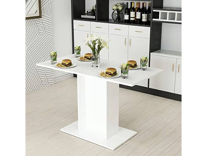 [en.casa] Esstisch Galten Küchentisch Esszimmertisch Weiß Säulentisch rechteckig 75 x 120 x 60 cm für 4 Personen