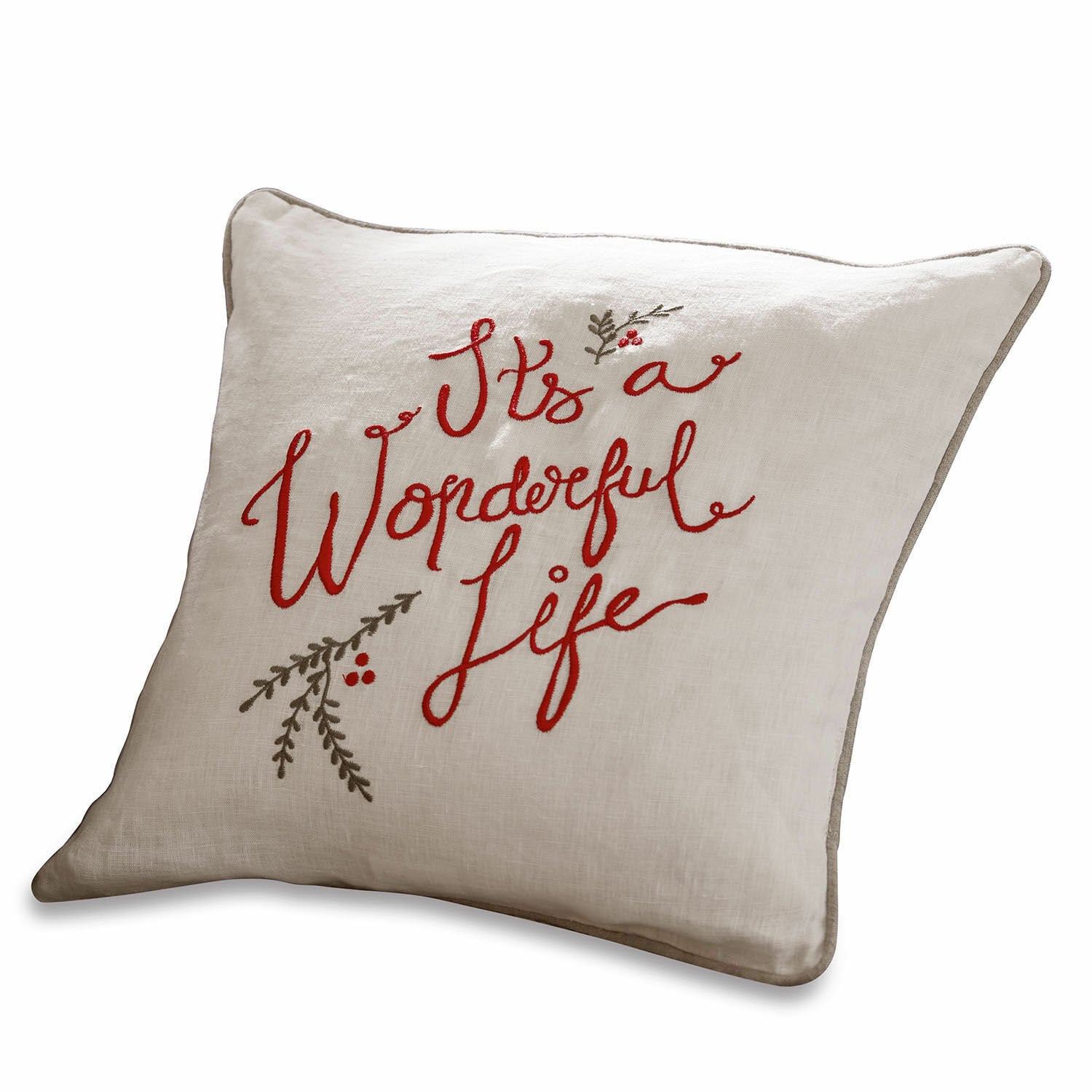 Loberon Kussenhoes Wonderful beige/rood